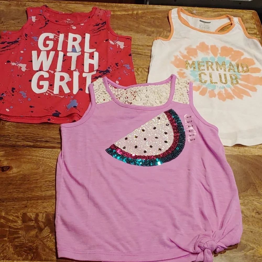 Justice Set of 3 Tank Tops Size 6